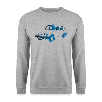Wartburg 1,3er - Unisex Pullover - Weißgrau meliert - Vorne - Alina (178cm) & Michal (187cm)