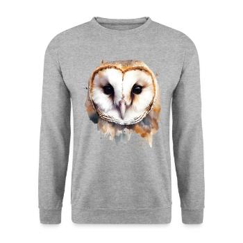 Barn Owl - Unisex Sweatshirt - salt & pepper - Front - Alina (178cm) & Michal (187cm)