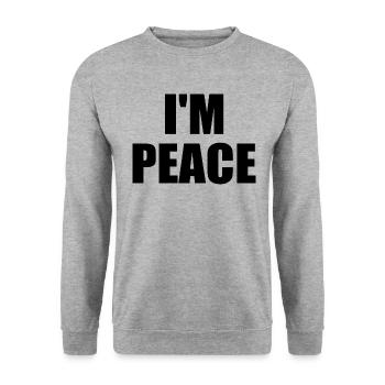 i come in peace im peace couple - Unisex Pullover - Weißgrau meliert - Vorne - Alina (178cm) & Michal (187cm)