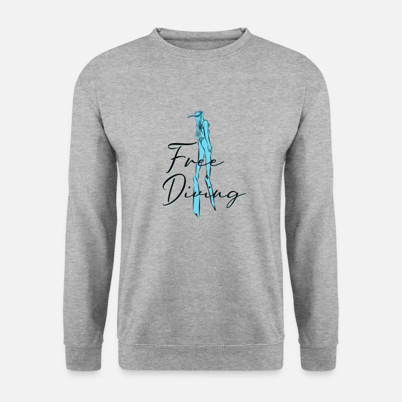 Freediving Apnoe - Unisex Pullover - Weißgrau meliert