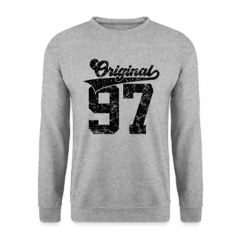 29TH BIRTHDAY 1997 COLLEGE ORIGINAL 97 - Unisex Sweatshirt - salt & pepper - Front - Alina (178cm) & Michal (187cm)