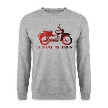 Simson Star is Born - Unisex Pullover - Weißgrau meliert - Vorne - Alina (178cm) & Michal (187cm)