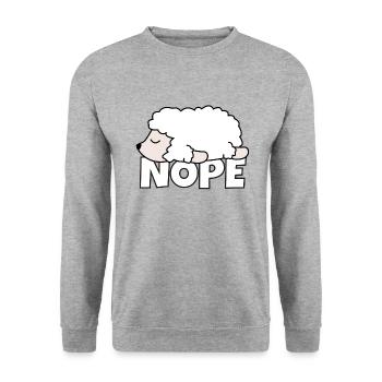 Nope Lazy sheep gift - Unisex Sweatshirt - salt & pepper - Front - Alina (178cm) & Michal (187cm)