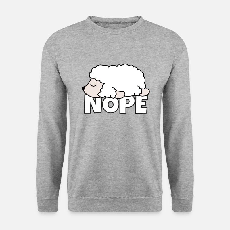 Nope Faules Schaf Geschenk - Unisex Pullover - Weißgrau meliert
