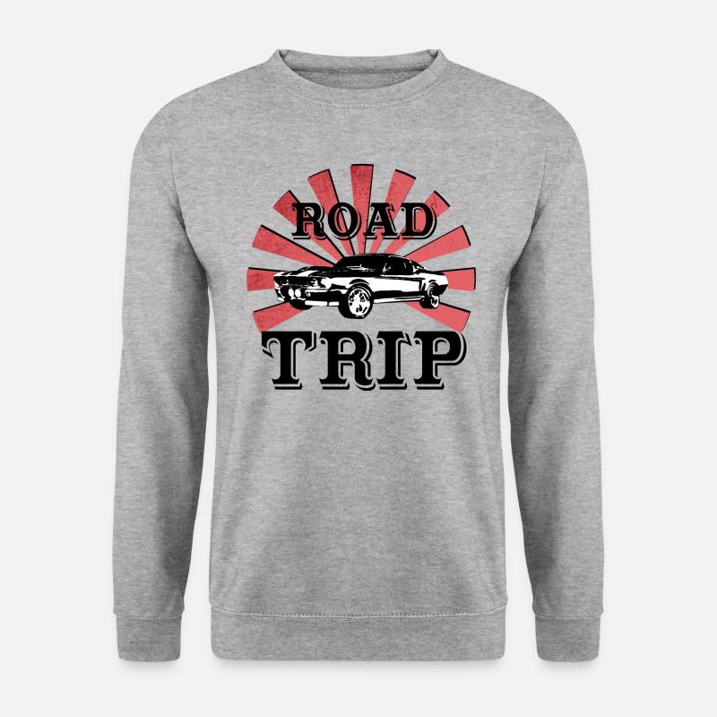 Roadtrip! Geschenk Auto Idee - Unisex Pullover - Weißgrau meliert