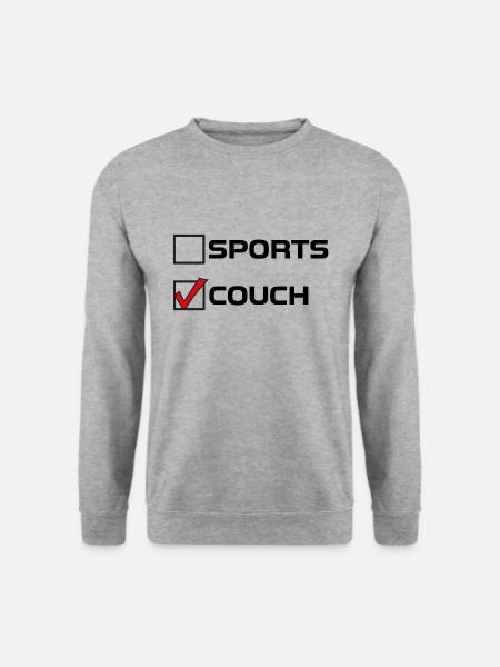 Couch Statt Sport - Unisex Pullover - Weißgrau meliert