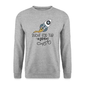 MOON SHOOTING MOON JOURNEY PLANET ROCKET MARS MOTIF - Unisex Sweatshirt - salt & pepper - Front - Alina (178cm) & Michal (187cm)