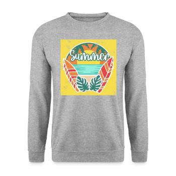 SURFER SURF LAKE BEACH HOLIDAY SURFING SURF MOTIF - Unisex Sweatshirt - salt & pepper - Front - Alina (178cm) & Michal (187cm)