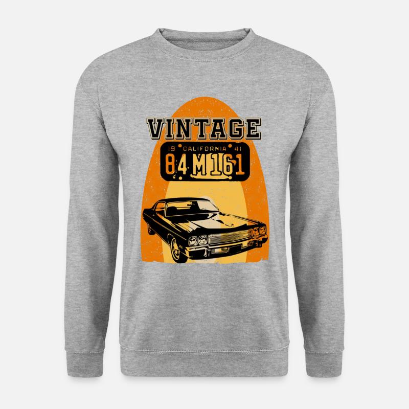 Vintage car california - Unisex Pullover - Weißgrau meliert