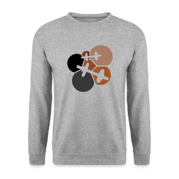 Weightlifting Gym Muskelprotz - Unisex Pullover - Weißgrau meliert - Vorne - Alina (178cm) & Michal (187cm)