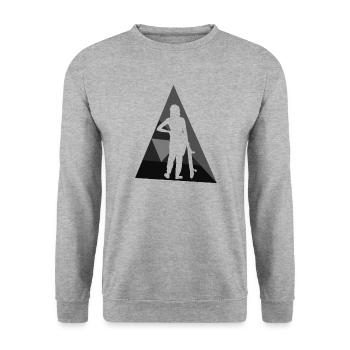 Skateboard Ollie Skaten - Unisex Pullover - Weißgrau meliert - Vorne - Alina (178cm) & Michal (187cm)