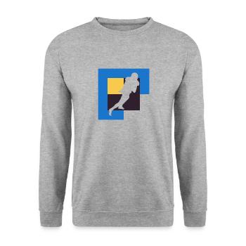 American Football Quarterback Footballer - Unisex Sweatshirt - salt & pepper - Front - Alina (178cm) & Michal (187cm)