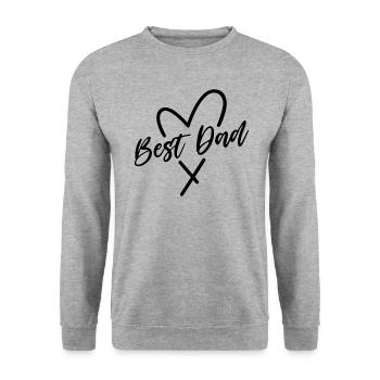 Bestes Papa-Herz - Unisex Pullover - Weißgrau meliert - Vorne - Alina (178cm) & Michal (187cm)