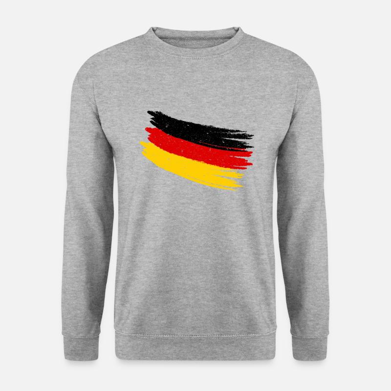 Deutscher Deutsche Flagge Deutschlandfahne Vintage - Unisex Pullover - Weißgrau meliert