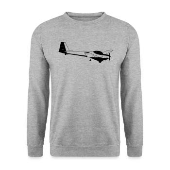 Motorsegler C-Falke - Unisex Pullover - Weißgrau meliert - Vorne - Alina (178cm) & Michal (187cm)