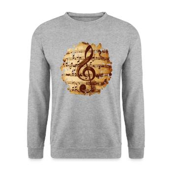 Without clef, masterpieces would be unplayable - Unisex Sweatshirt - salt & pepper - Front - Alina (178cm) & Michal (187cm)