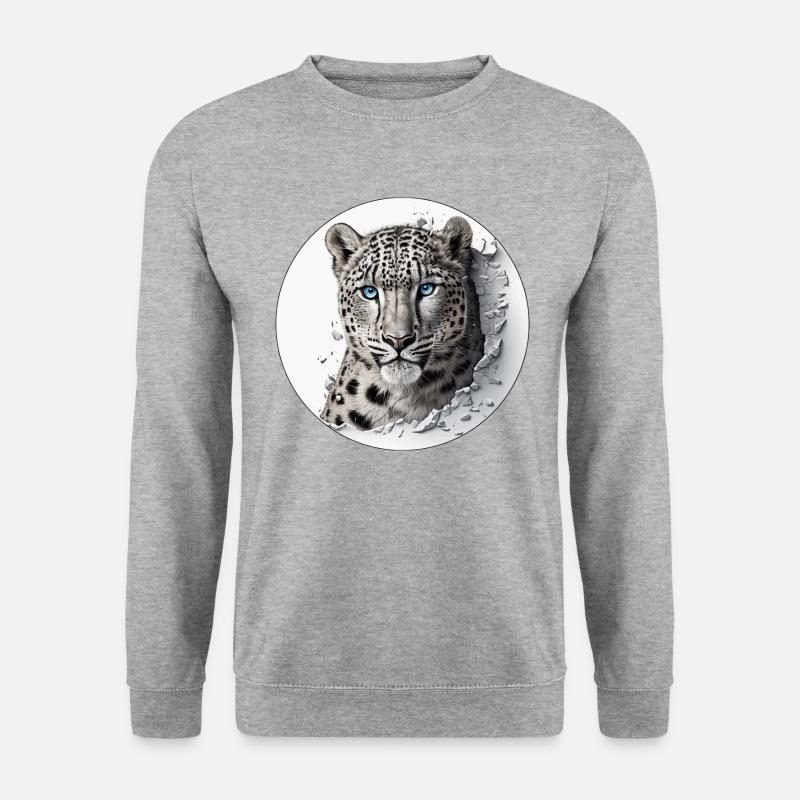 An endangered snow leopard - Unisex Sweatshirt - salt & pepper
