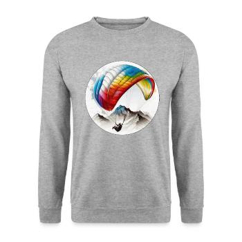 Paragliding pilots can use the wind - Unisex Sweatshirt - salt & pepper - Front - Alina (178cm) & Michal (187cm)