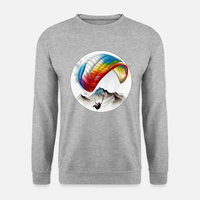 Paragliding Piloten können den Wind nutzen - Unisex Pullover - Weißgrau meliert