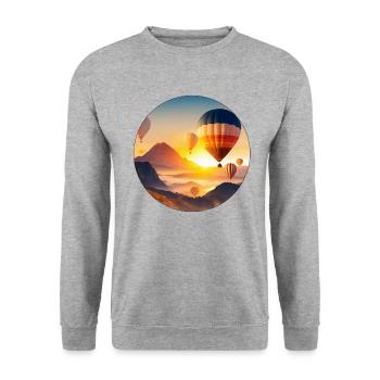 Ballooning means freedom and a thirst for adventure - Unisex Sweatshirt - salt & pepper - Front - Alina (178cm) & Michal (187cm)