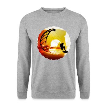 Le kitesurf est un sport génial - Sweat-shirt Unisexe - gris chiné - Devant - Alina (178cm) & Michal (187cm)