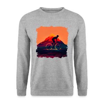 Le cyclisme sur route est une passion pour beaucoup - Sweat-shirt Unisexe - gris chiné - Devant - Alina (178cm) & Michal (187cm)