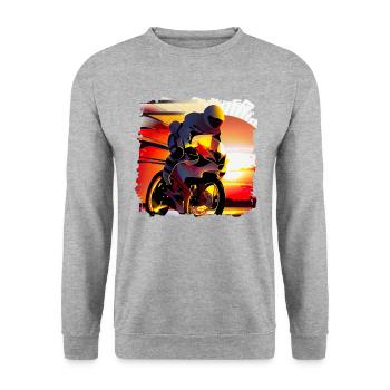 Motorcycle racing is an exciting motorsport - Unisex Sweatshirt - salt & pepper - Front - Alina (178cm) & Michal (187cm)