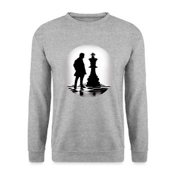 Roi et reine réduits à l’essentiel - Sweat-shirt Unisexe - gris chiné - Devant - Alina (178cm) & Michal (187cm)