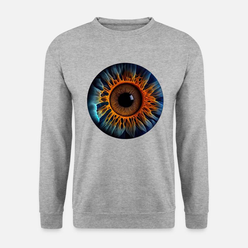 Eine Iris als biometrisches Identifikationssystem - Unisex Pullover - Weißgrau meliert