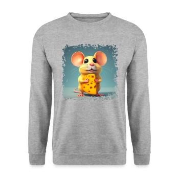 In nature, mice do not feed on cheese - Unisex Sweatshirt - salt & pepper - Front - Alina (178cm) & Michal (187cm)