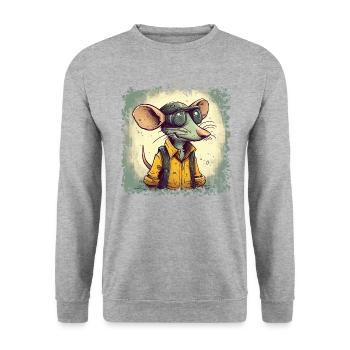 Rats see poorly but can smell well - Unisex Sweatshirt - salt & pepper - Front - Alina (178cm) & Michal (187cm)