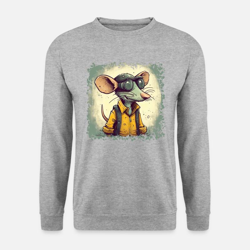 Ratten sehen schlecht aber können gut Riechen - Unisex Pullover - Weißgrau meliert