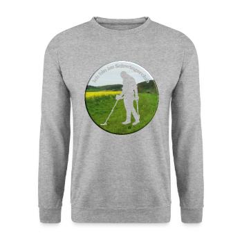 Ein Detektor-Schwinger ist nichts Anstößiges - Unisex Pullover - Weißgrau meliert - Vorne - Alina (178cm) & Michal (187cm)