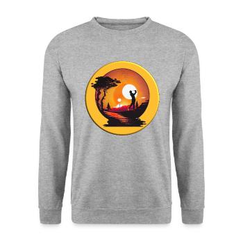 Golf ball, with as few shots as possible into the hole - Unisex Sweatshirt - salt & pepper - Front - Alina (178cm) & Michal (187cm)