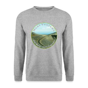 Mit dem Fahrrad über den Mont Ventoux - Unisex Pullover - Weißgrau meliert - Vorne - Alina (178cm) & Michal (187cm)