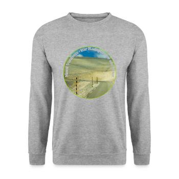 Der Mont Ventoux, ein Symbol für Radsportler - Unisex Pullover - Weißgrau meliert - Vorne - Alina (178cm) & Michal (187cm)