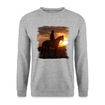 Horseback riding is an old tradition - Unisex Sweatshirt - salt & pepper - Front - Alina (178cm) & Michal (187cm)