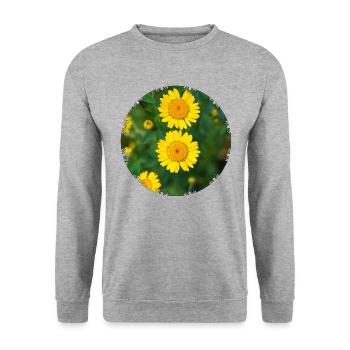 Dyer's chamomile (Anthemis tinctoria) - Unisex Sweatshirt - salt & pepper - Front - Alina (178cm) & Michal (187cm)