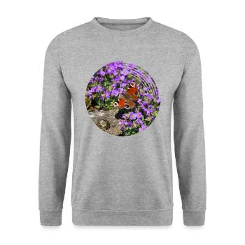 Peacock eyes are the most famous butterflies - Unisex Sweatshirt - salt & pepper - Front - Alina (178cm) & Michal (187cm)
