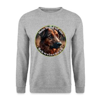Unseren inneren Schweinehund zu besiegen - Unisex Pullover - Weißgrau meliert - Vorne - Alina (178cm) & Michal (187cm)