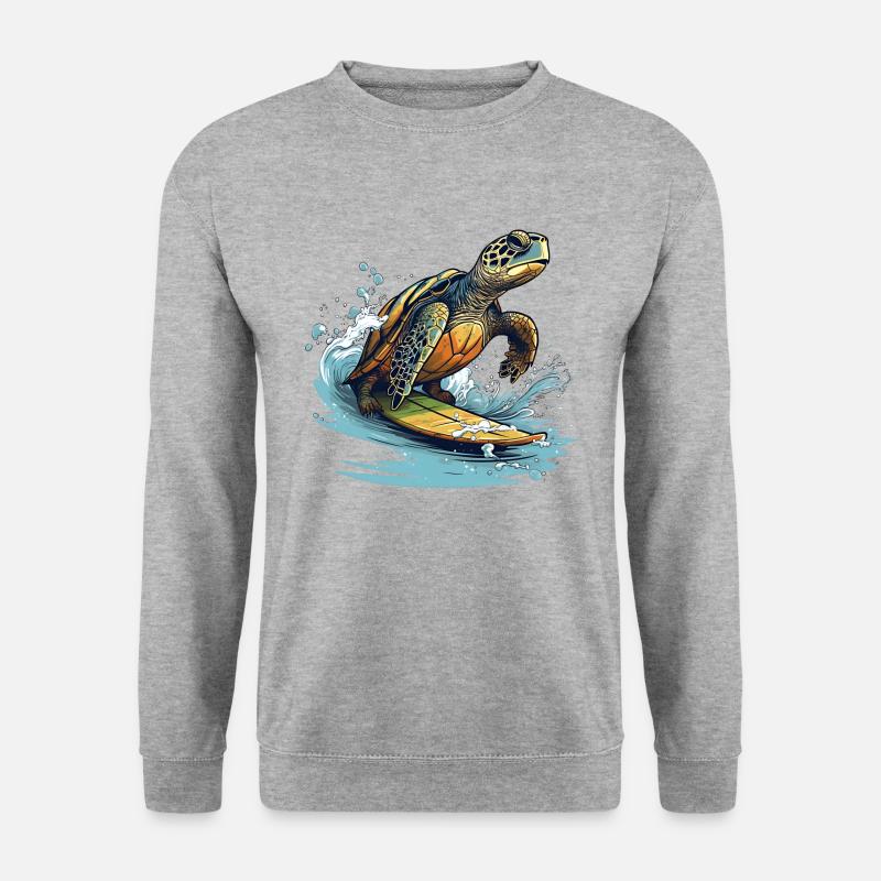 Turtle surfing - Unisex Sweatshirt - salt & pepper