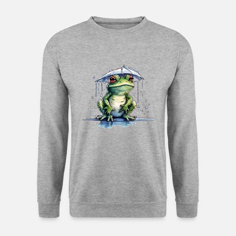 Frog under the umbrella - Unisex Sweatshirt - salt & pepper