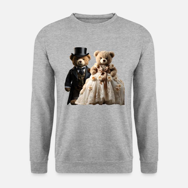 Two happy newlywed bears - Unisex Sweatshirt - salt & pepper