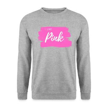 I like Pink - MOTIV - MÄDCHEN/DAMEN/UNISEX - Unisex Pullover - Weißgrau meliert - Vorne - Alina (178cm) & Michal (187cm)