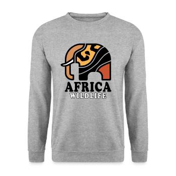 Elefant I AFRICA Wildlife - Unisex Pullover - Weißgrau meliert - Vorne - Alina (178cm) & Michal (187cm)