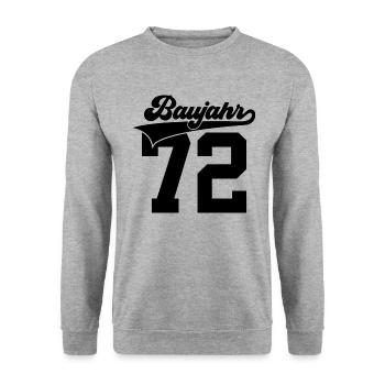 54. GEBURTSTAG BAUJAHR 1972 - Unisex Pullover - Weißgrau meliert - Vorne - Alina (178cm) & Michal (187cm)