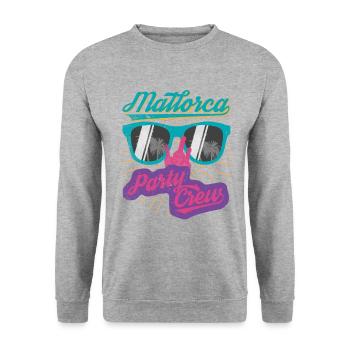 Mallorca party crew vintage style - Unisex Sweatshirt - salt & pepper - Front - Alina (178cm) & Michal (187cm)