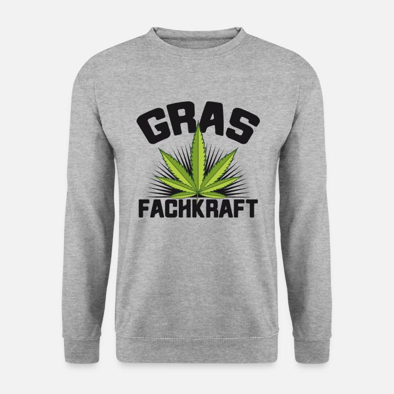 Kiffer kiffen Gras Fachkraft - Unisex Pullover - Weißgrau meliert