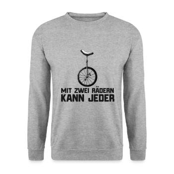 Einrad - Unisex Pullover - Weißgrau meliert - Vorne - Alina (178cm) & Michal (187cm)