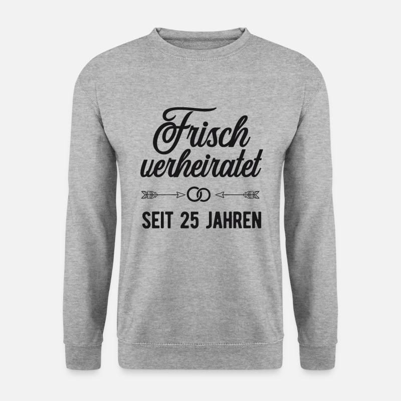 Silberhochzeit silberne Hochzeit 25 Jahre - Unisex Pullover - Weißgrau meliert